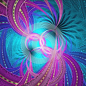 Cyan and Magenta Fractal Art