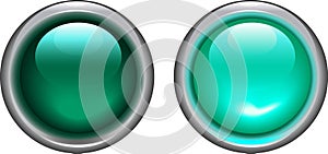 Cyan on and off buttons - vector