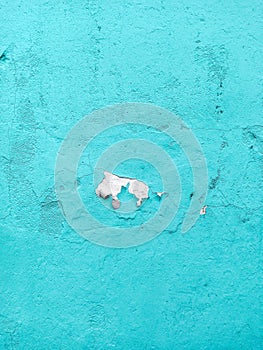 Cyan old painted wall stucco texture or background photo