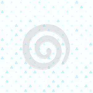 Cyan shamrock pattern. Seamless vector background