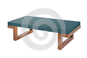 Cyan wooden modern Table on white background