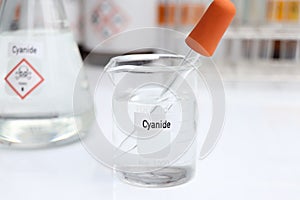 Cyanide Solution, Hazardous chemicals and symbols on containers