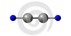 Cyanogen molecular structure isolated on white