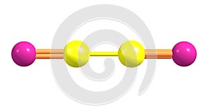 Cyanogen molecular structure isolated on white