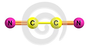 Cyanogen molecular structure isolated on white