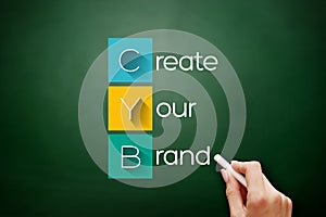 CYB - Create Your Brand acronym, business concept