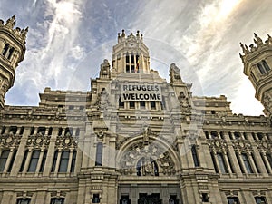 The Cybele Palace on Cybele square in Madrid, Spain. photo