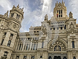 The Cybele Palace on Cybele square in Madrid, Spain. photo