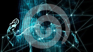 Cyber attack in cyber attacks and deep learning symbol concept, creative conception