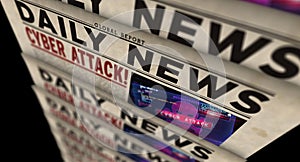 Cyber attack breaking news newspaper printing press