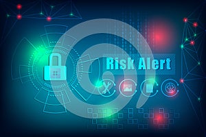 Cyber attack by computer. caution computer dangerous.