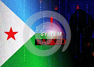 Cyber attack on Djibouti.Digital security hacker.Cyber crime photo