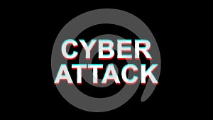 Cyber Attack Glitch Effect Text Digital TV Distortion 4K Loop Animation