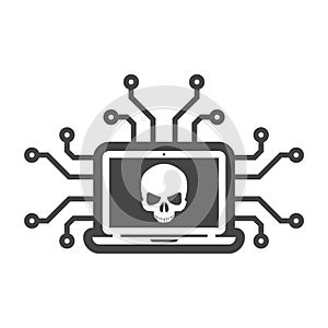 Cyber Attack icon, Hacker Icon, Cyber Crime or threats