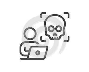 Cyber attack line icon. Ransomware threat sign. Vector