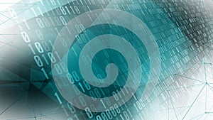 Cyber security deep learning and neural networks in connected binary code for machine learning and ai technology background
