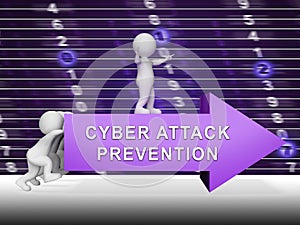 Cyber Attack Prevention Security Firewall 3d Rendering