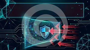Cyber Attack Protection Firewall Data Security Concept