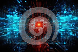 Cyber attacks abstract background with virtual hacks