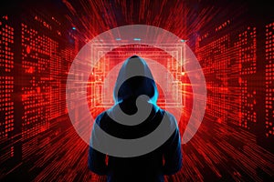 Cyber attacks abstract background with virtual hacks