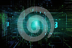 Cyber attacks abstract background with virtual hacks