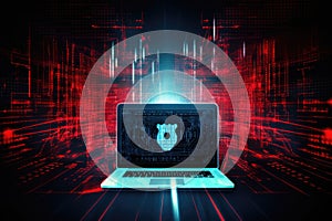 Cyber attacks abstract background with virtual hacks