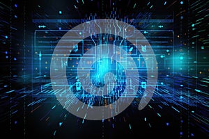 Cyber attacks abstract background with virtual hacks