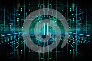 Cyber attacks abstract background with virtual hacks