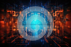 Cyber attacks abstract background with virtual hacks