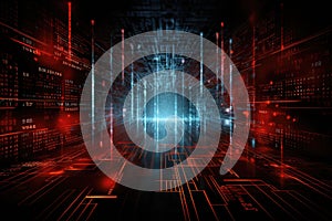 Cyber attacks abstract background with virtual hacks