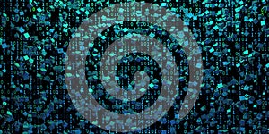 Cyber background with numbers zero and one. Binary codes backdrop.