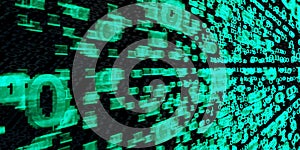 Cyber background with numbers zero and one. Binary codes backdrop.
