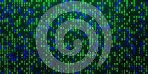 Cyber background with numbers zero and one. Binary codes backdrop.
