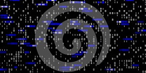 Cyber background with numbers zero and one. Binary codes backdrop.