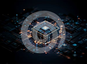 Cyber big data flow. Blockchain data fields. Network line connect stream. Concept of AI technology, digital communication, science