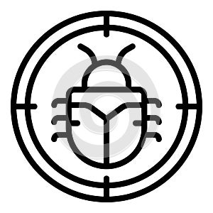 Cyber bug icon outline vector. Secure fraud