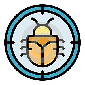 Cyber bug icon vector flat