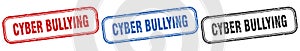 cyber bullying square isolated sign set. cyber bullying stamp.