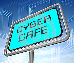 Cyber Cafe Free Internet Hotspot 3d Illustration