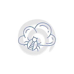 cyber cloud bug icon vector