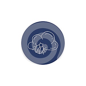 cyber cloud bug icon vector