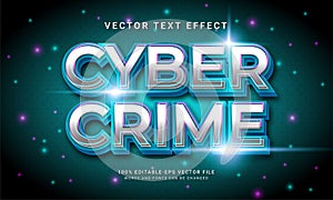 Cyber crime 3d text style effect themed modern technology