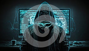 Cyber crime hacker. Cyber security concept. Generative Ai