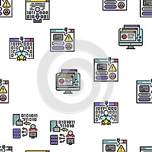 Cyber Crime Internet Business Vector Seamless Pattern
