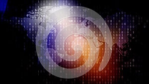 Global network secured through binary code and encryption exploring cyber security and data privacy in digital world of cyber