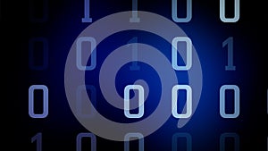 Binary code on blue technology background exploring world of binary numbers, programming code, and cyber security in digital