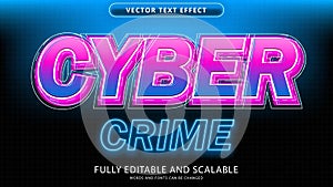 Cyber crime text effect editable eps file