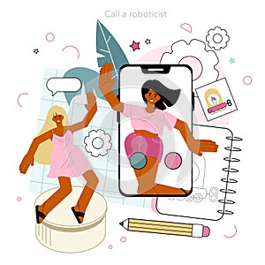 Cyber engineering online service or platform. Robotics' constructing