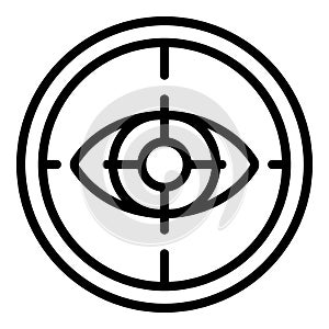 Cyber eye icon outline vector. Theft fraud