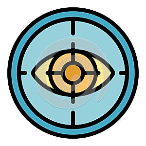 Cyber eye icon vector flat